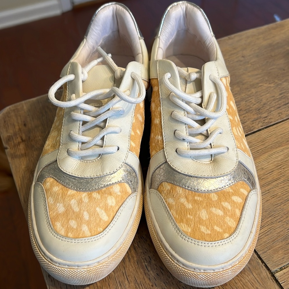 Women’s Chocolate Blu NEZA Calf Hair Sneaker US Size 5.5 EU 36 RARE